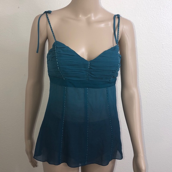 bebe Tops - Bebe 100% Silk Beaded Spaghetti Strap